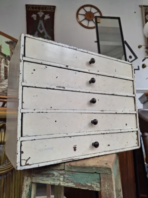 Mid 20th Century Scratch Built Set Of Painted Workshop Drawers.