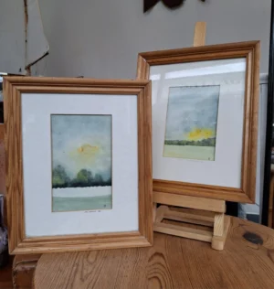 Pair Of Vintage 20th Century Framed Watercolour Paintings by John Woodcock.