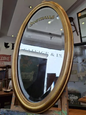 1930's Gilt Framed Gold Leaf Chemists Advertising Mirror.