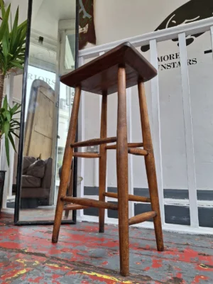 1930's Clerks/Bar Stool In Elm & Teak.