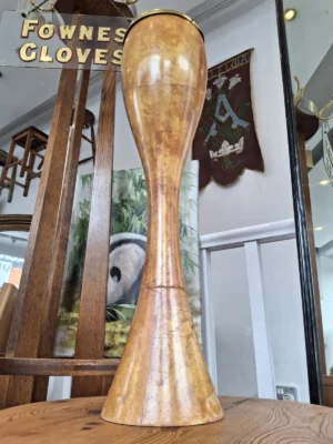 1970s  Maple Veneered Plant Stand/Vase With Brass Insert.